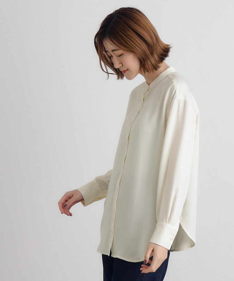 grove「とろみバンドカラーシャツブラウス」|シャツ・ブラウス|