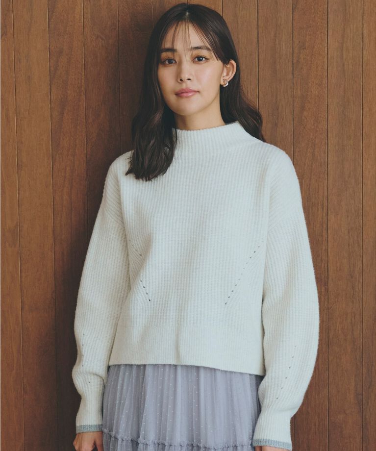 grove「【雑誌掲載】洗えるミルドライクウール混畔ボトルネックニット」|ニット・セーター|ｵﾌﾎﾜｲﾄ(003)
