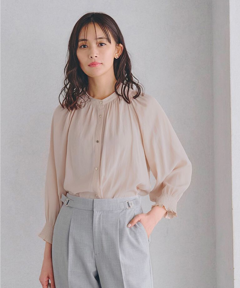 grove「【デイリーから特別な日まで】華やかさを纏うヴィンテージサテンブラウス」|シャツ・ブラウス|ライトピンク(070