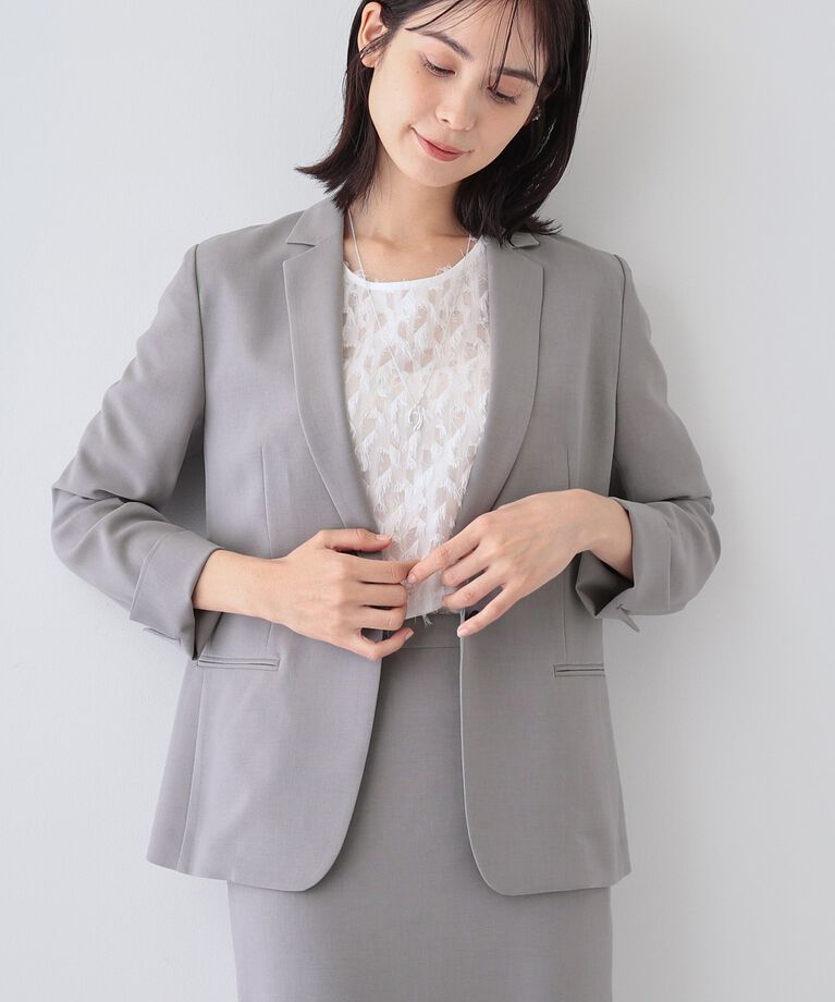 INDIVI「【定番スーツ／UVケア／接触冷感／洗える】ウール調テーラードジャケット」|スーツ|