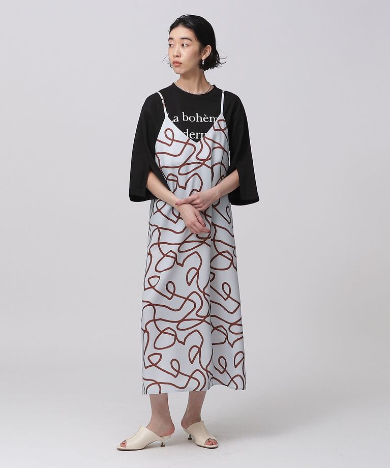 GALLEST「アートラインプリントキャミドレ」|ワンピース|