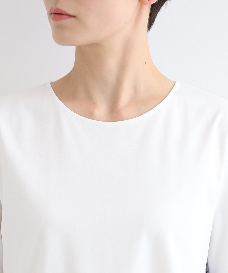 INDIVI「【洗える／ストライプ柄】レイヤード風Tシャツ」|Tシャツ・カットソー|