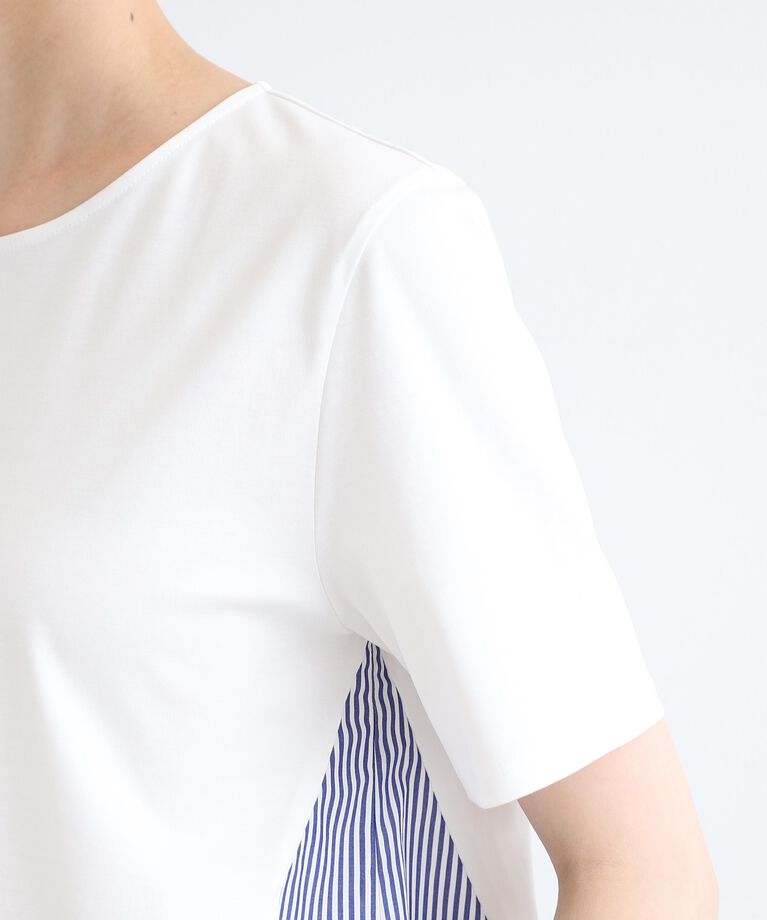 INDIVI「【洗える／ストライプ柄】レイヤード風Tシャツ」|Tシャツ・カットソー|