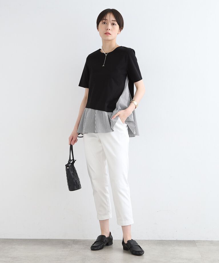 INDIVI「【洗える／ストライプ柄】レイヤード風Tシャツ」|Tシャツ・カットソー|