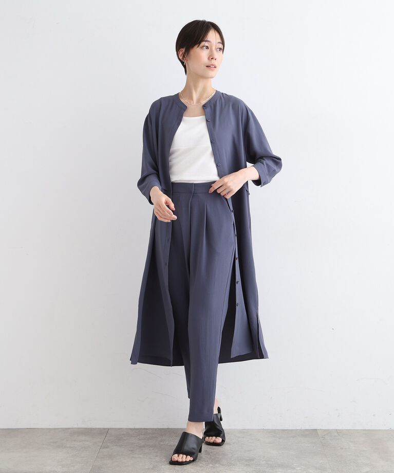 INDIVI「【洗える／UVケア／SETUP可能】レイヤード風シャツワンピース」|ワンピース|