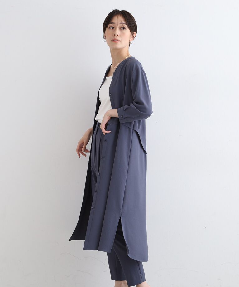 INDIVI「【洗える／UVケア／SETUP可能】レイヤード風シャツワンピース」|ワンピース|