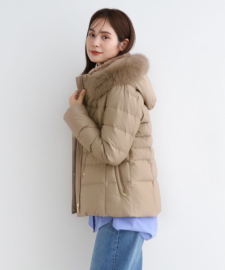 INDIVI「【名品／撥水／抗菌防臭】ショート リサイクルダウンコート」|ダウン|