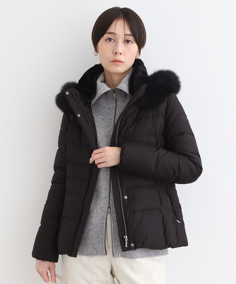 INDIVI「【名品／撥水／抗菌防臭】ショート リサイクルダウンコート」|ダウン|ﾌﾞﾗｯｸ(019)