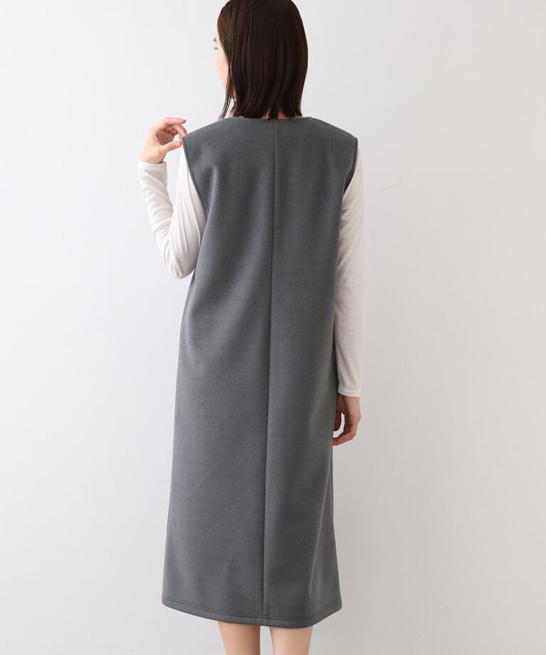 INDIVI「【日本製】ヘアリーキーネックジャンパードレス」|ワンピース|