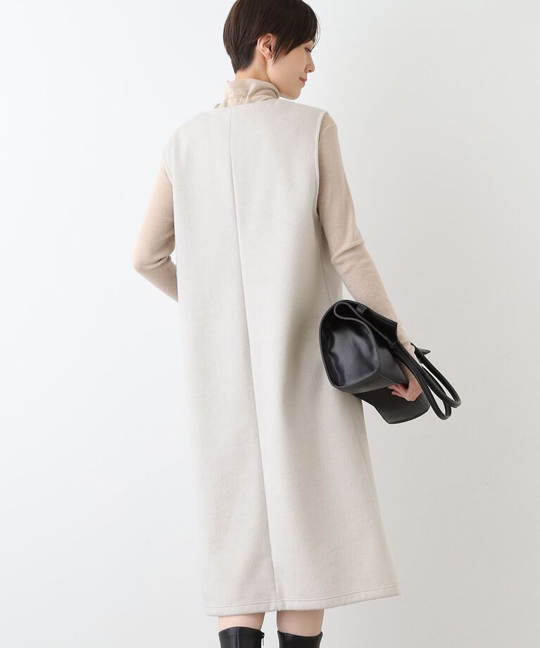 INDIVI「【日本製】ヘアリーキーネックジャンパードレス」|ワンピース|