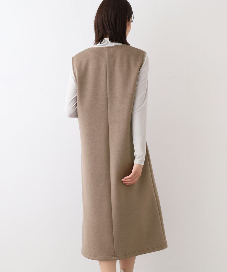 INDIVI「【日本製】ヘアリーキーネックジャンパードレス」|ワンピース|