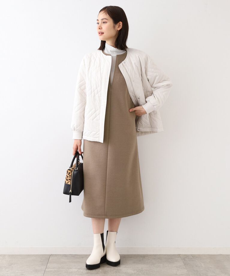 INDIVI「【日本製】ヘアリーキーネックジャンパードレス」|ワンピース|ﾌﾞﾗｳﾝ(044)