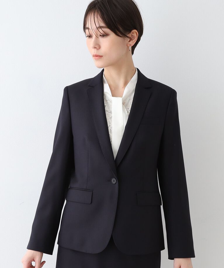 INDIVI「春SALE！【日本製／インポート素材】ウールストレッチ テーラードカラージャケット」|スーツ|