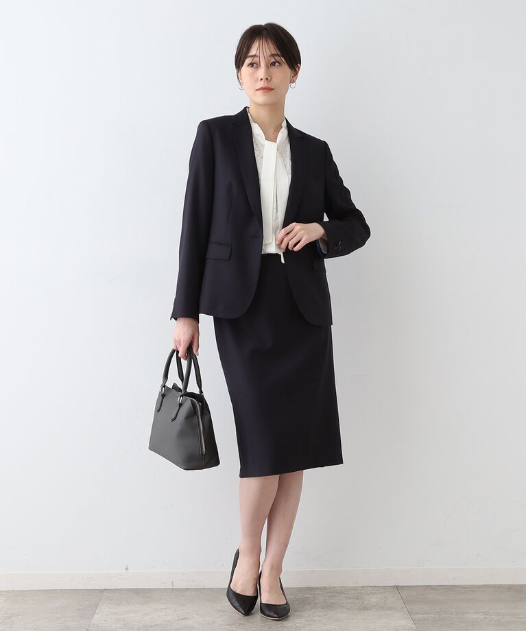 INDIVI「春SALE！【日本製／インポート素材】ウールストレッチ テーラードカラージャケット」|スーツ|