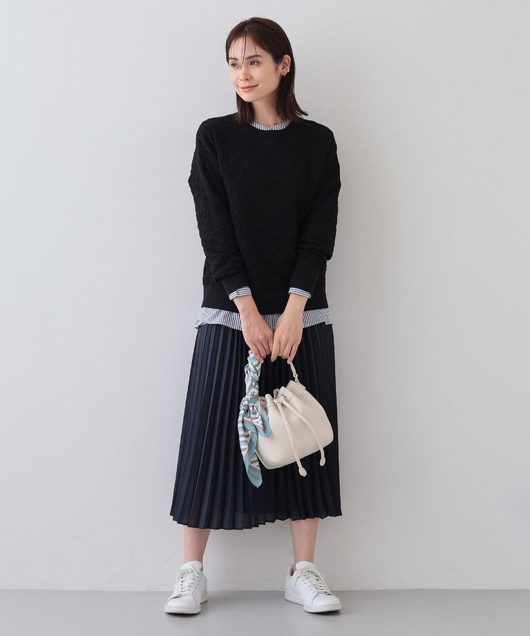 INDIVI「春SALE！【洗える／コットン混】ふくれジャカードニット」|ニット・セーター|