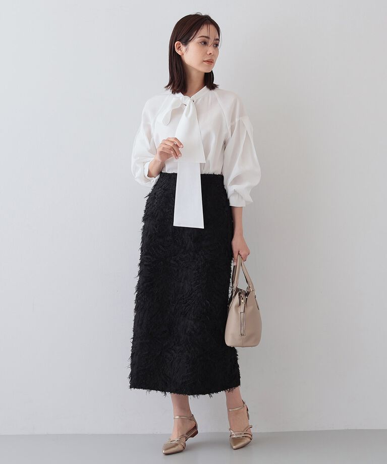 INDIVI「春SALE！【2点セット／UVケア】ツイードジレ＆ボウタイブラウス カセット服」|その他|