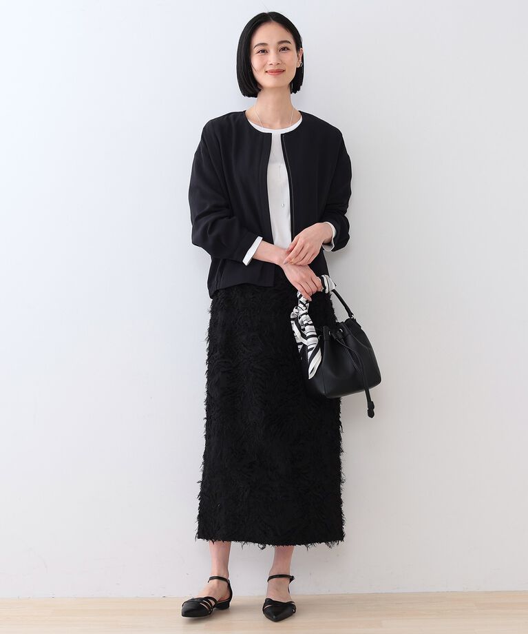 INDIVI「春SALE！【洗える】凹凸素材シンプルブルゾン」|ブルゾン・スタジャン|