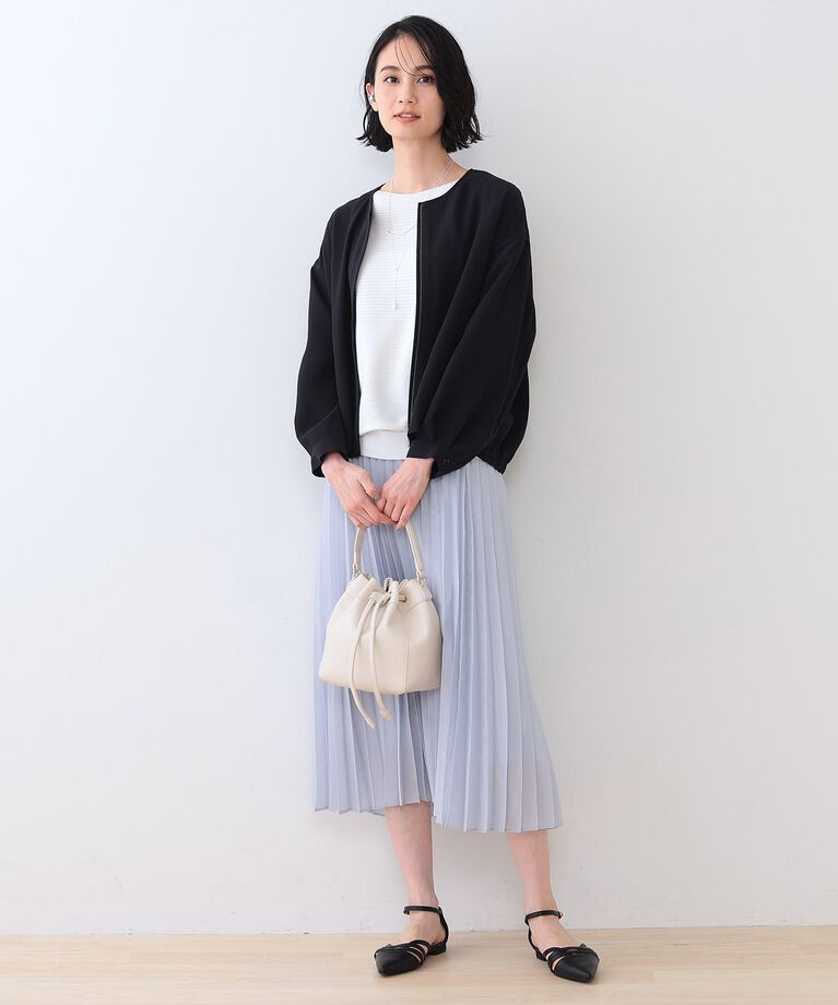 INDIVI「春SALE！【洗える】凹凸素材シンプルブルゾン」|ブルゾン・スタジャン|