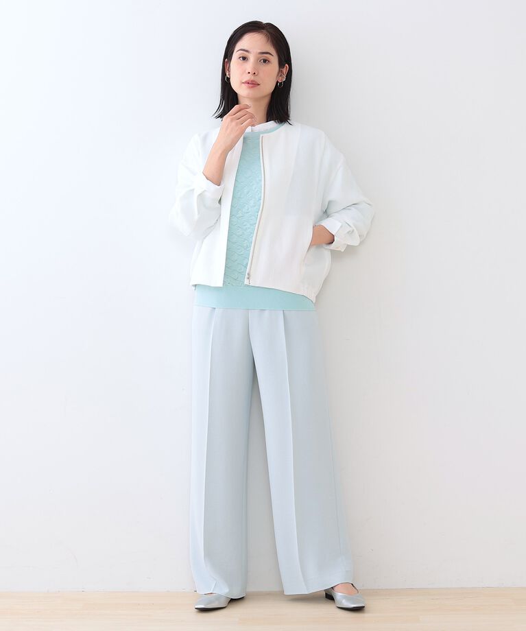 INDIVI「春SALE！【洗える】凹凸素材シンプルブルゾン」|ブルゾン・スタジャン|