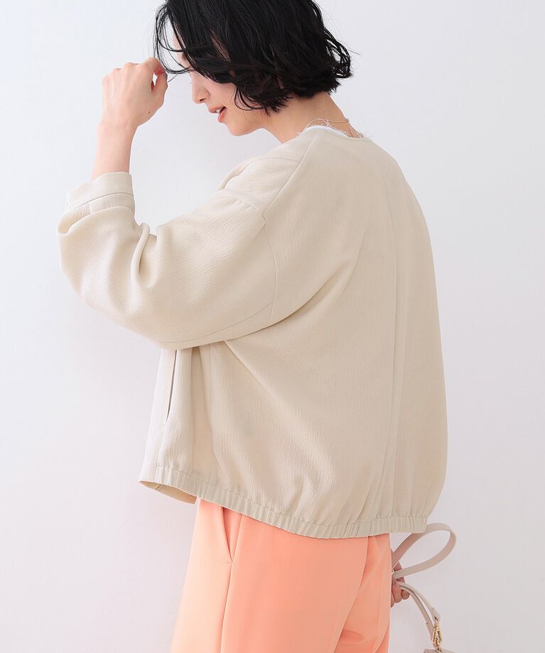 INDIVI「春SALE！【洗える】凹凸素材シンプルブルゾン」|ブルゾン・スタジャン|