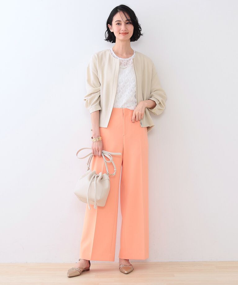 INDIVI「春SALE！【洗える】凹凸素材シンプルブルゾン」|ブルゾン・スタジャン|