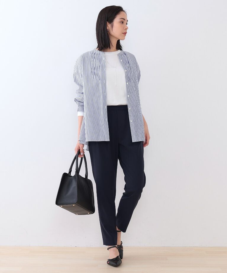 INDIVI「春SALE！【褒められパンツ】ストレッチ タックテーパードパンツ」|その他|