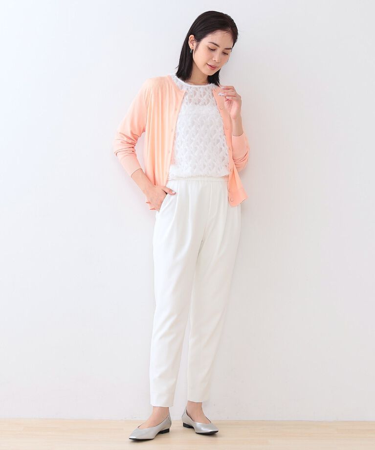 INDIVI「春SALE！【褒められパンツ】ストレッチ タックテーパードパンツ」|その他|
