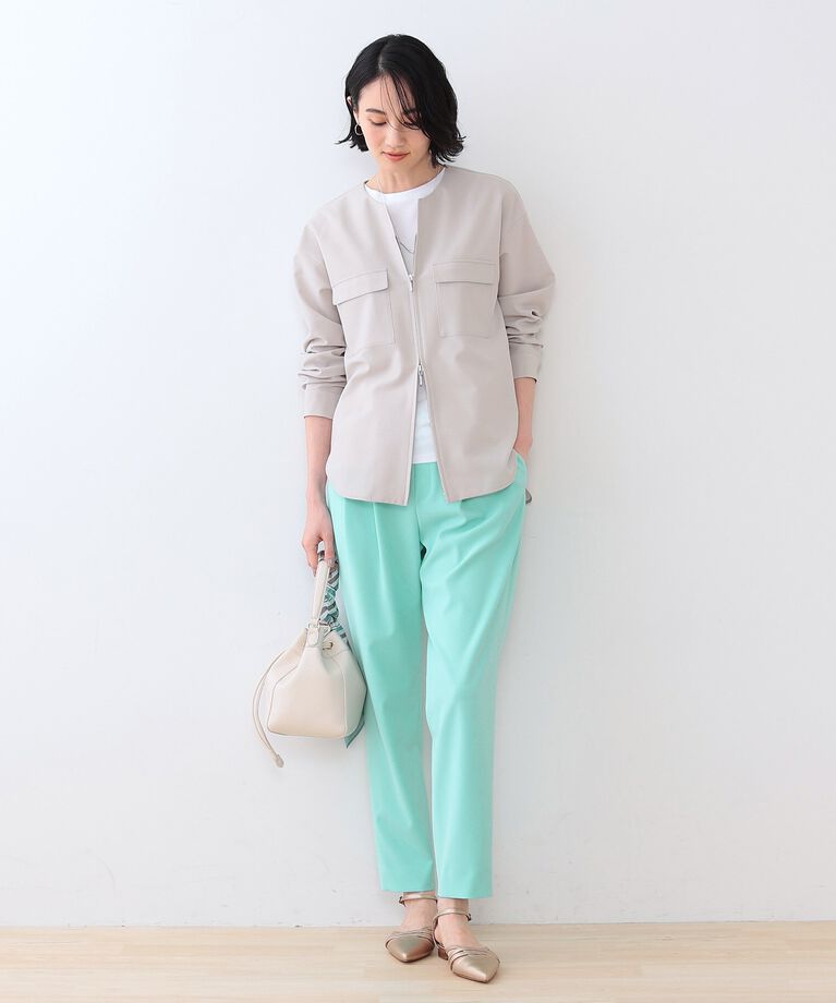 INDIVI「春SALE！【褒められパンツ】ストレッチ タックテーパードパンツ」|その他|