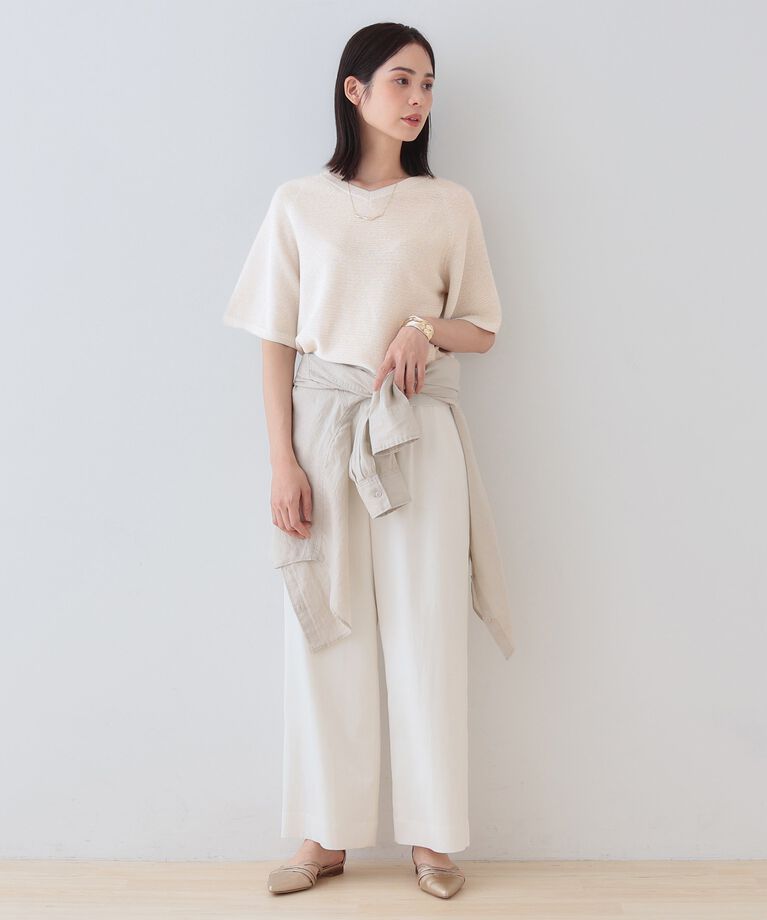 INDIVI「【上品ラメ素材】フレアスリーブニット」|ニット・セーター|