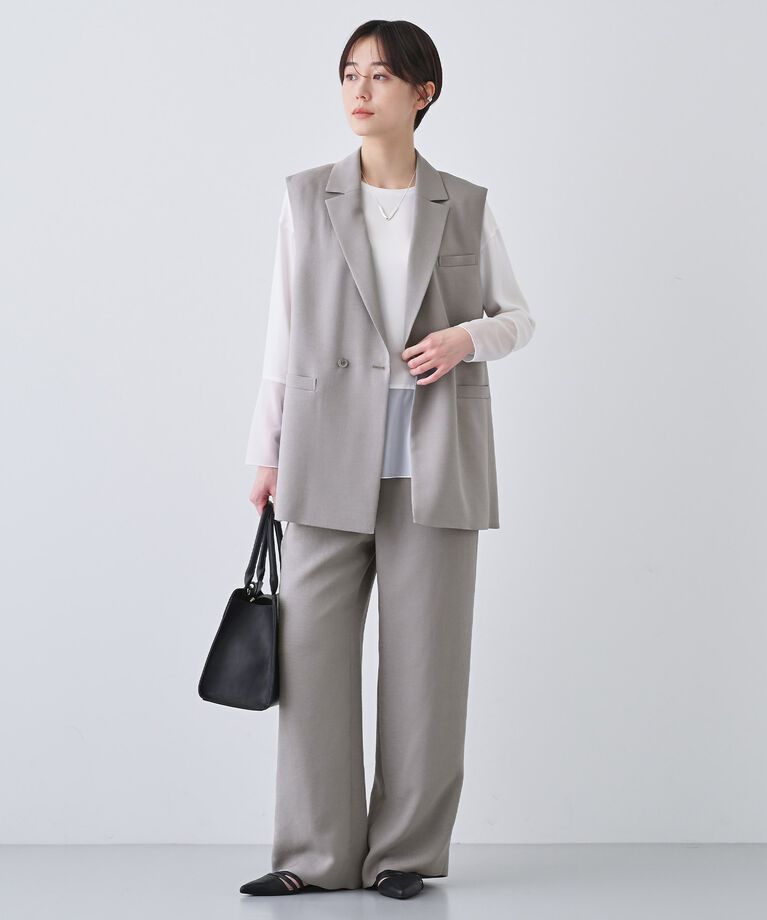 INDIVI「春SALE！【日本製／トリアセテート】オーバーサイズジレジャケット」|テーラードジャケット|
