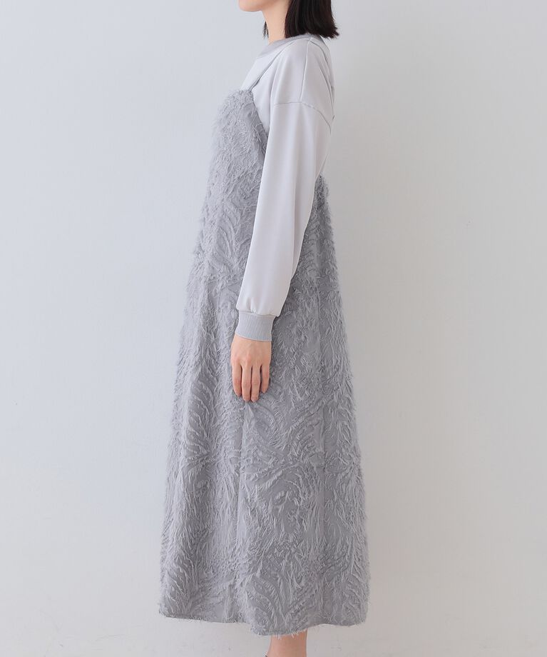 INDIVI「春SALE！【トレンド素材】シアーカットジャカード キャミワンピース」|ワンピース|