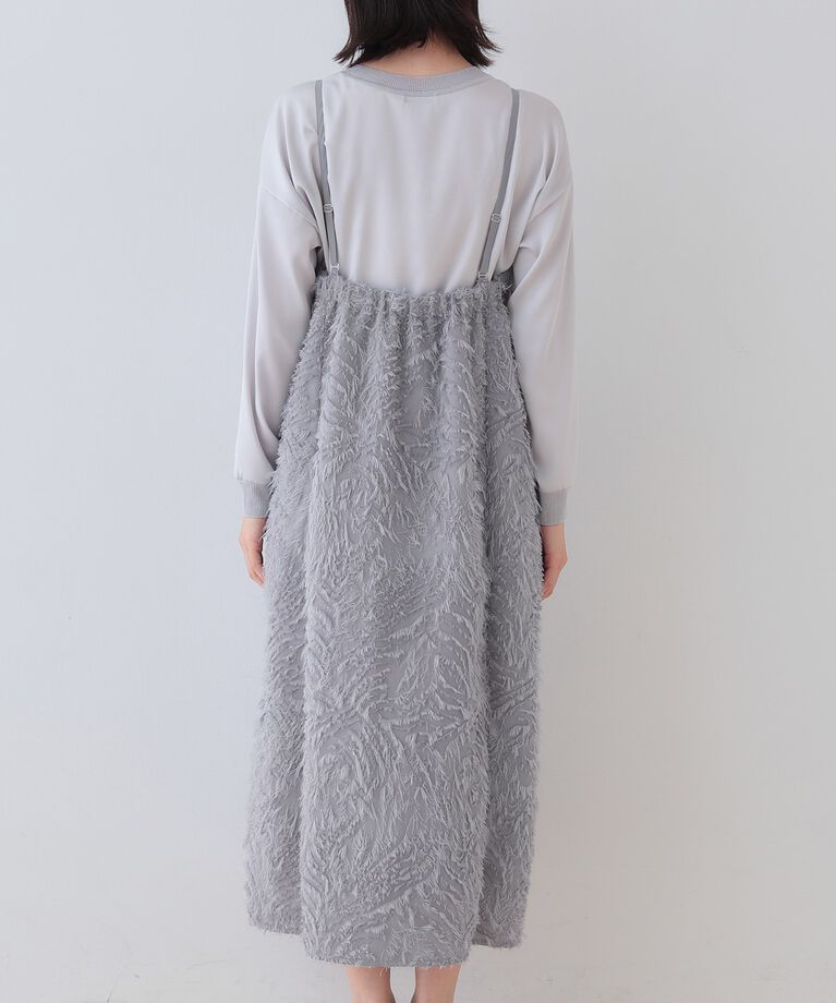 INDIVI「春SALE！【トレンド素材】シアーカットジャカード キャミワンピース」|ワンピース|