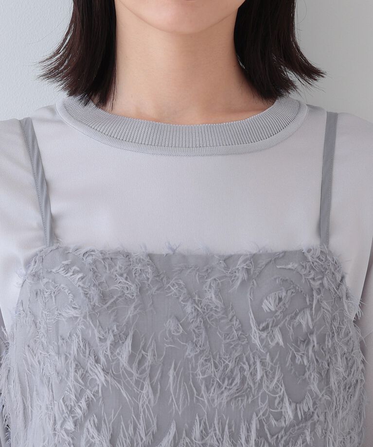 INDIVI「春SALE！【トレンド素材】シアーカットジャカード キャミワンピース」|ワンピース|