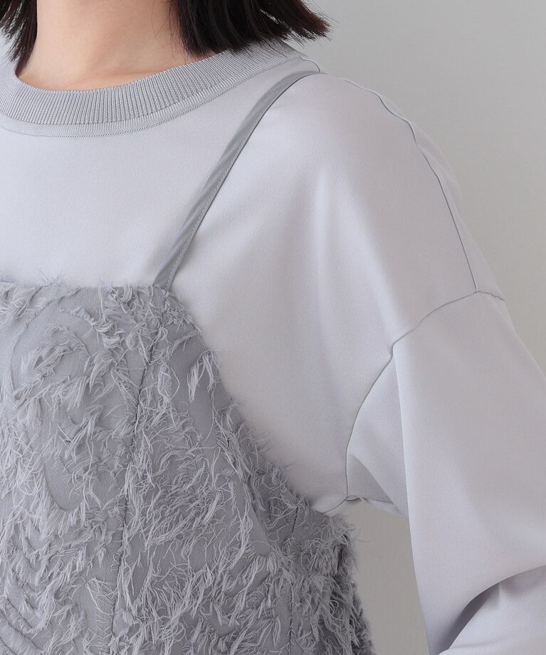 INDIVI「春SALE！【トレンド素材】シアーカットジャカード キャミワンピース」|ワンピース|