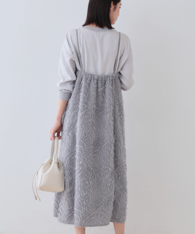 INDIVI「春SALE！【トレンド素材】シアーカットジャカード キャミワンピース」|ワンピース|