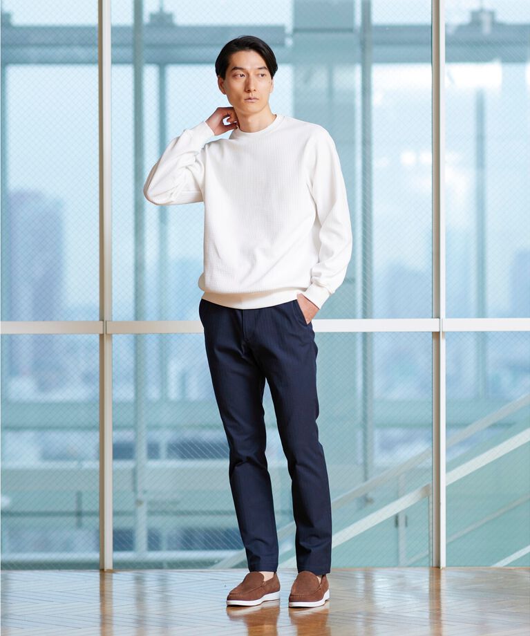 TAKEO KIKUCHI「【Made in JAPAN】播州織 ヘリンボン ストレート パンツ」|その他|