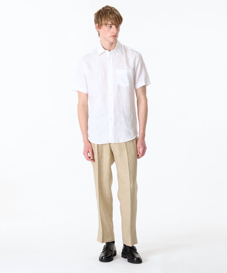 TAKEO KIKUCHI「【THE FLAGSHIP】ALBINI リネン半袖シャツ」|シャツ・ブラウス|