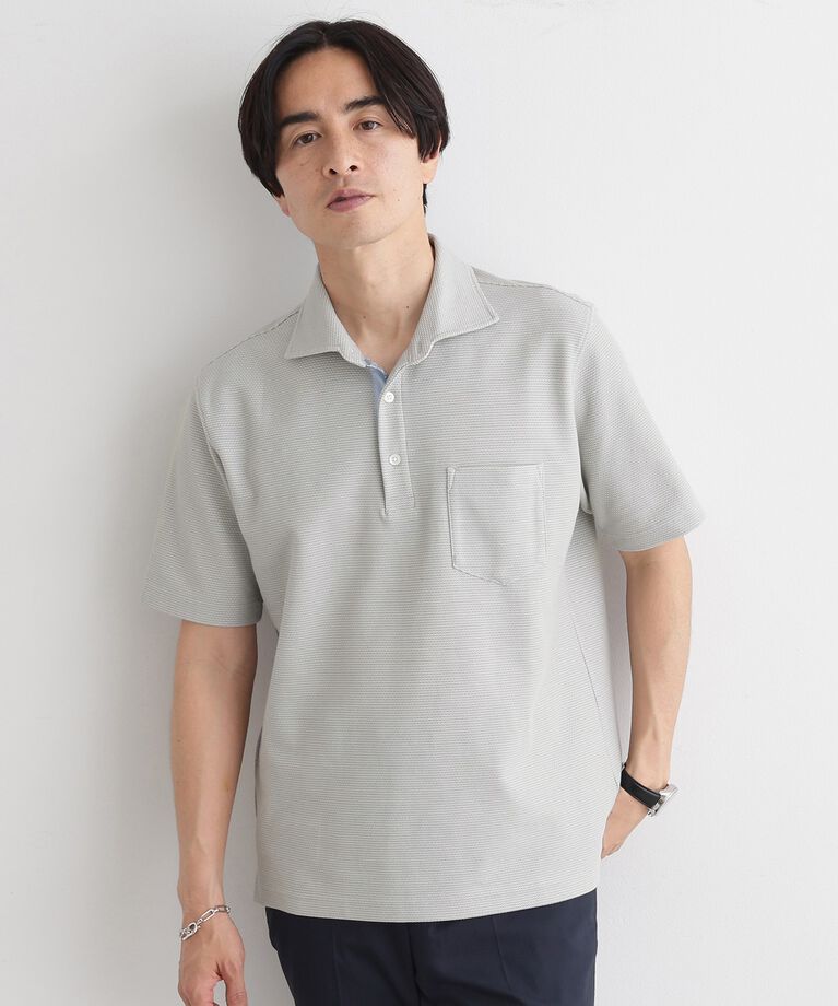 TAKEO KIKUCHI「【抗菌防臭／5サイズ展開】ハニカムメランジ ポロシャツ」|ポロシャツ|ライトグレー(011