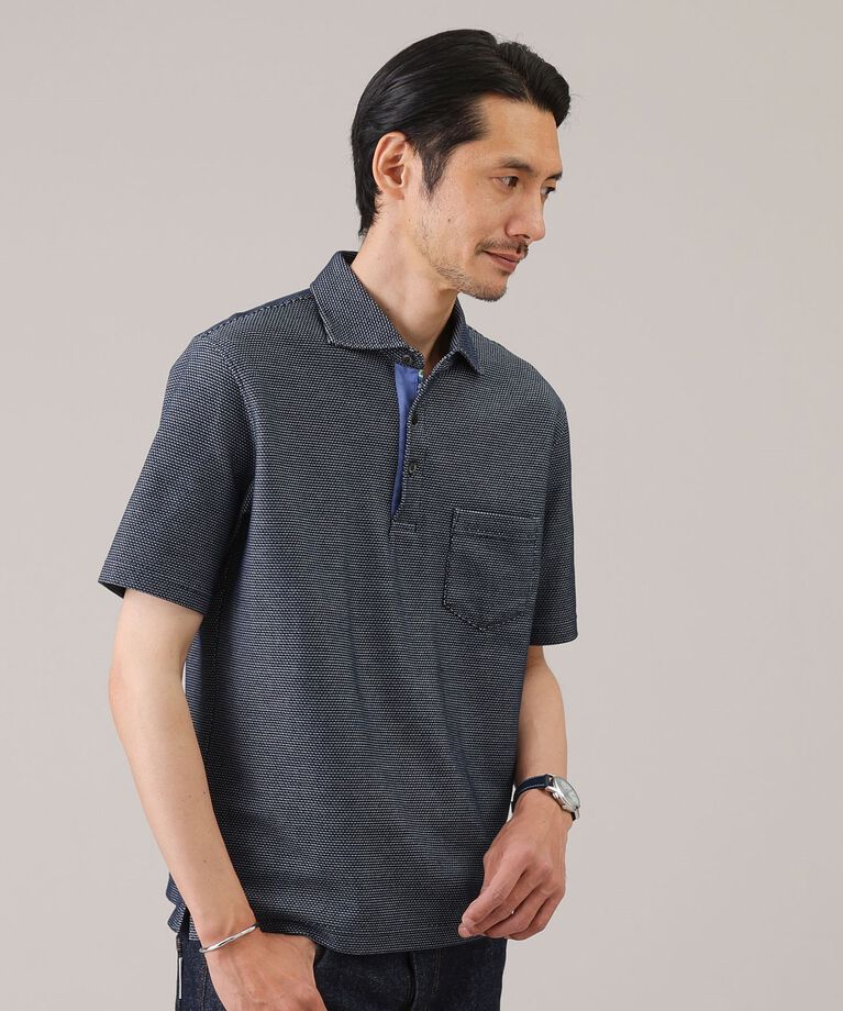 TAKEO KIKUCHI「【抗菌防臭／5サイズ展開】ハニカムメランジ ポロシャツ」|ポロシャツ|ネイビー(093)