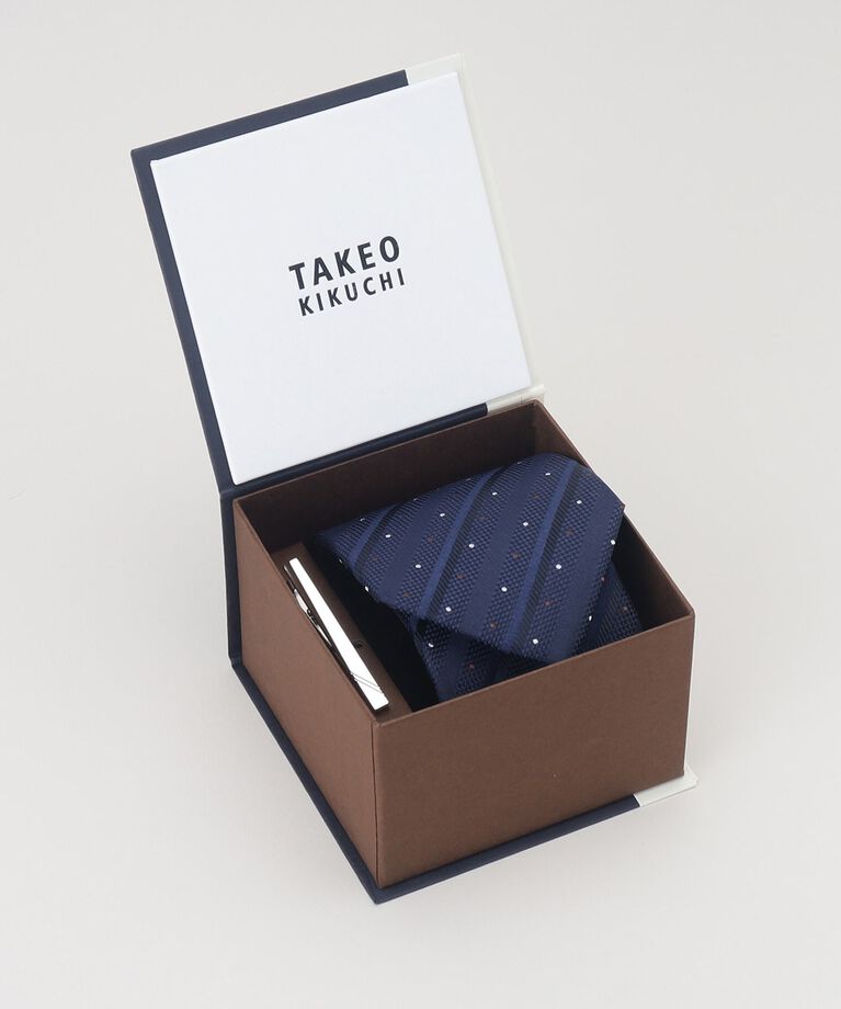 TAKEO KIKUCHI「【BOXセット】シャドーストピンドットネクタイ＆タイバー　セット」|ネクタイ・蝶ネクタイ|