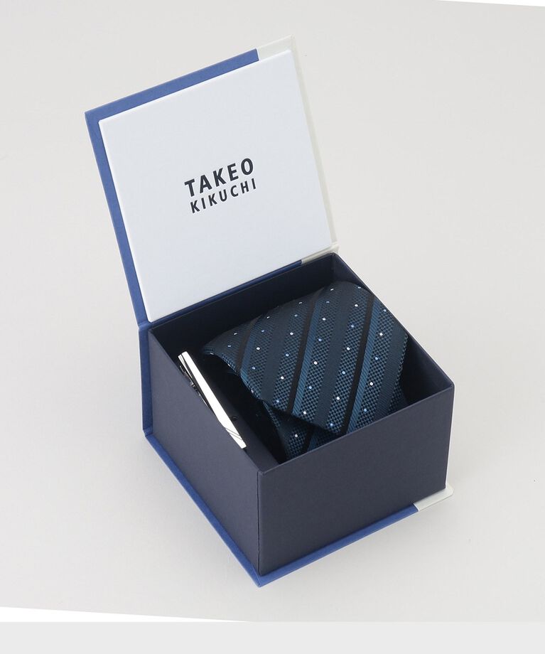 TAKEO KIKUCHI「【BOXセット】シャドーストピンドットネクタイ＆タイバー　セット」|ネクタイ・蝶ネクタイ|
