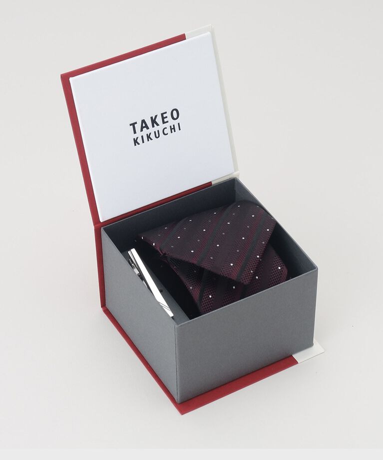 TAKEO KIKUCHI「【BOXセット】シャドーストピンドットネクタイ＆タイバー　セット」|ネクタイ・蝶ネクタイ|