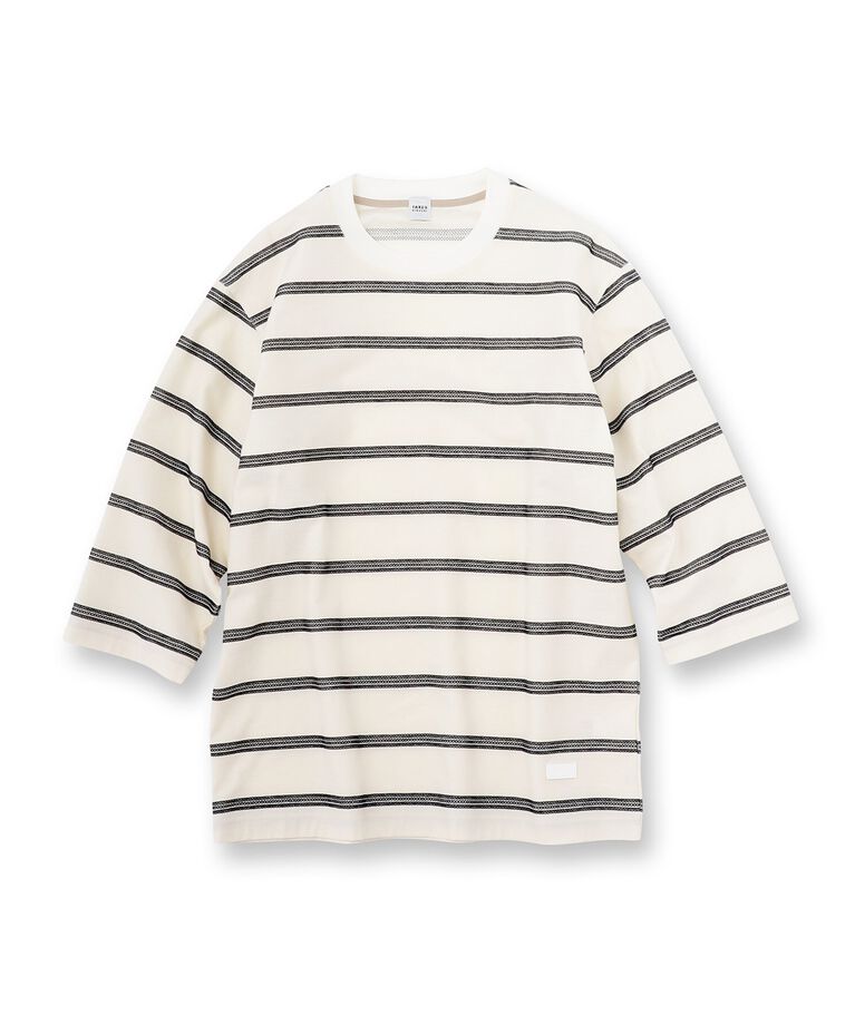 TAKEO KIKUCHI「【7分袖/Made in JAPAN】カラミ ボーダーカットソー」|Tシャツ・カットソー|