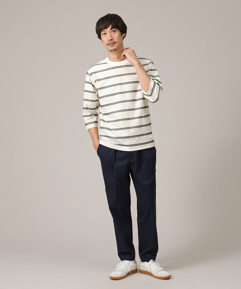 TAKEO KIKUCHI「【7分袖/Made in JAPAN】カラミ ボーダーカットソー」|Tシャツ・カットソー|