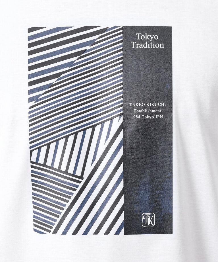 TAKEO KIKUCHI「アーカイブストライプDM長袖ポンチTシャツ」|Tシャツ・カットソー|