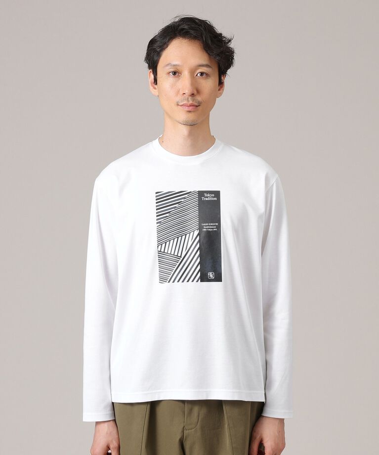 TAKEO KIKUCHI「アーカイブストライプDM長袖ポンチTシャツ」|Tシャツ・カットソー|