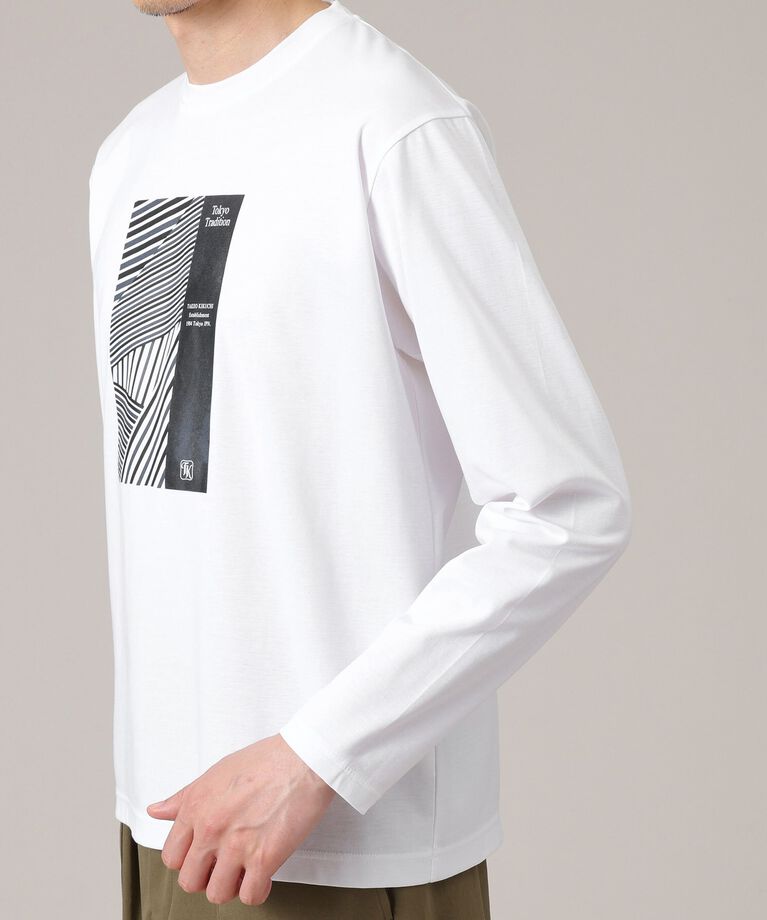 TAKEO KIKUCHI「アーカイブストライプDM長袖ポンチTシャツ」|Tシャツ・カットソー|