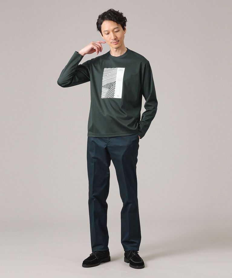 TAKEO KIKUCHI「アーカイブストライプDM長袖ポンチTシャツ」|Tシャツ・カットソー|