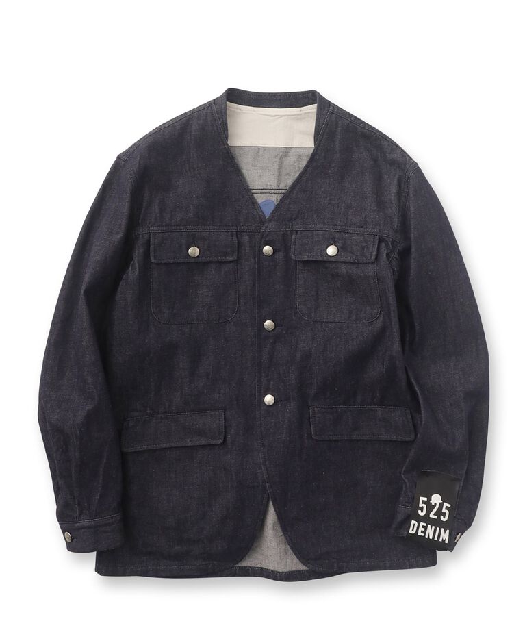 40CARATS&525「525DENIMノーカラー カバーオール」|ブルゾン・スタジャン|