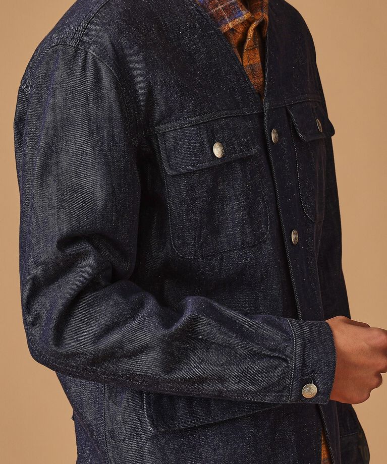 40CARATS&525「525DENIMノーカラー カバーオール」|ブルゾン・スタジャン|